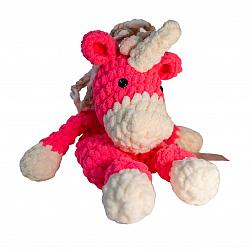 Crochet Animal #5 Hot pink Unicorn-